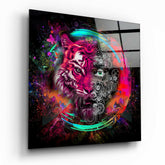 Machine Tiger Glass Wall Art.